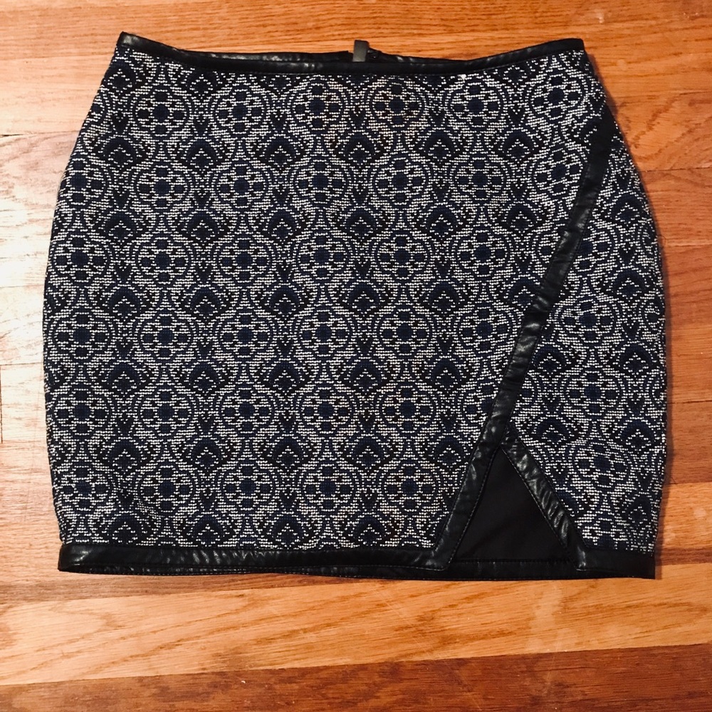 Express Leather Detail Mini Skirt